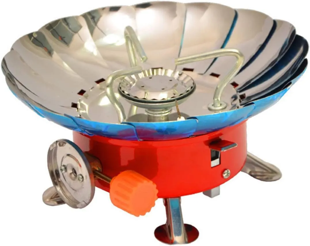 Portable Windproof Camping Stove Burner Outdoor Lotus Design Gas Cooker for Camping Hiking and Backpacking Lightweight and Compact Stove for Outdoor Cooking