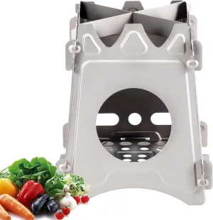 Portable Wood Burning Stove | Cooking Stainless Steel Burning Wood Camp Stove,Backpacker's Burning Stove Cooking Equipment Lightweight for Backpacking, Riding