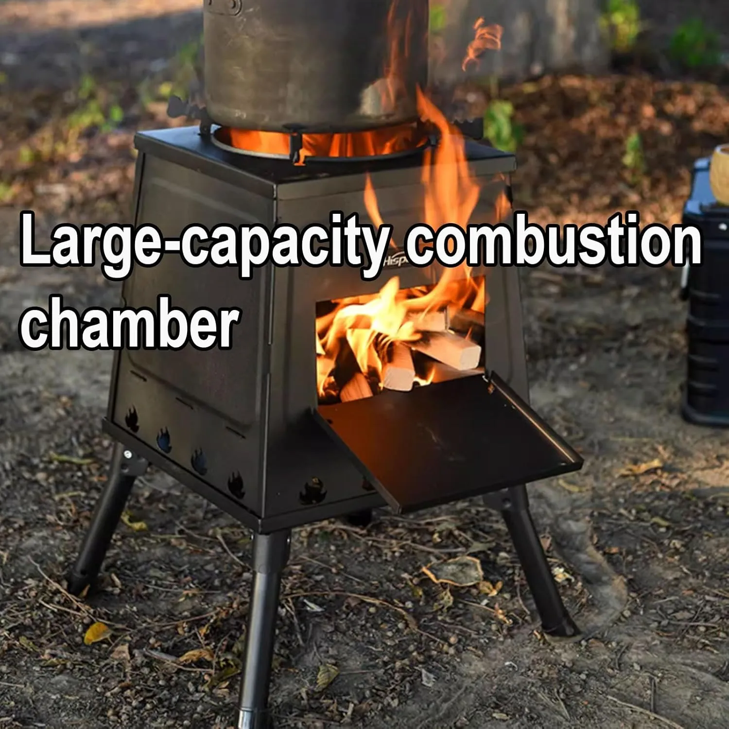 Portable Wood Burning Stove Two Sizes Compact and Easy to Carry Carbon Steel Tent Stoves Wood Burning Foldable Legs with Carrying Bag Camp Stove(30 * 25 * 47CM)