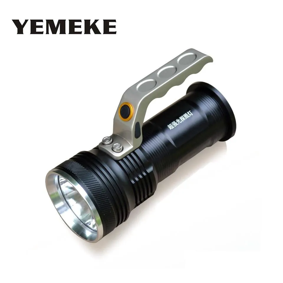 Portavle R5 Torch Movable Outdoor Lighting Rechargeable Portable Camping Spotlight LED Flashlight   2*18650 Battery   Charger