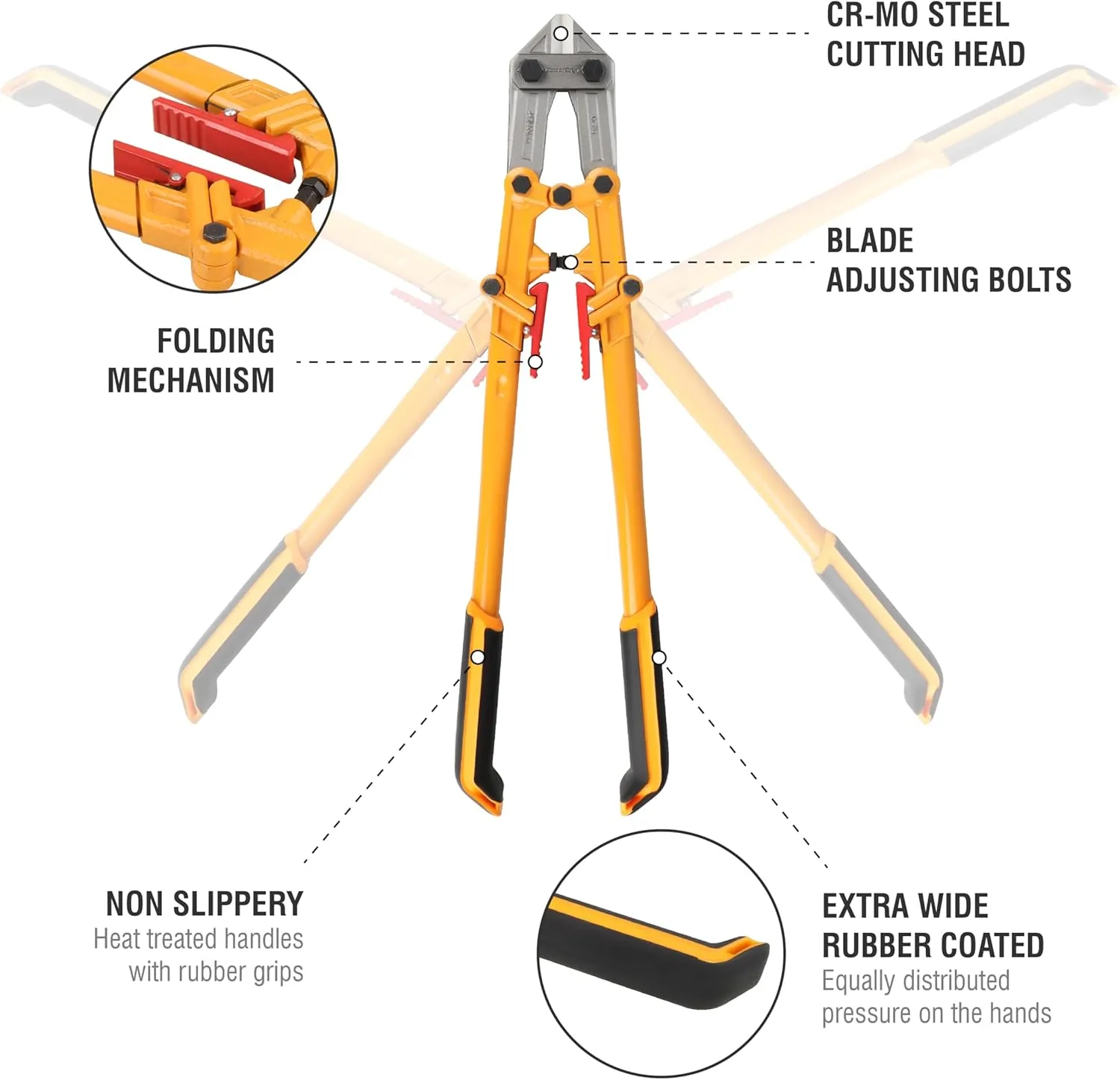 Power Grip Bolt Cutter, 39-124, 24 Inches