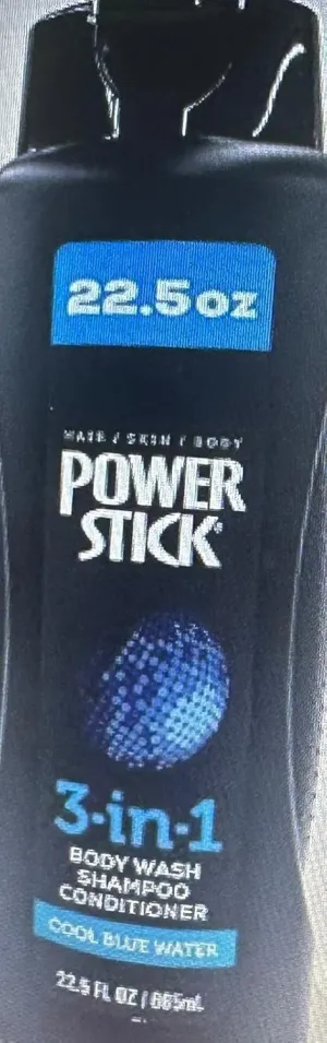 Power Stick Body Shampoo, Cool Blue Water, 22.5 oz