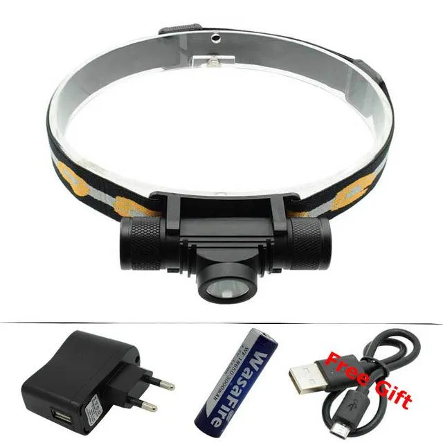 Powerful LED Headlamp Headlight XM-L2 LED USB Rechargeable Head Lamp Bike Light Fishing Flashlight Torch  Charger  18650 Battery