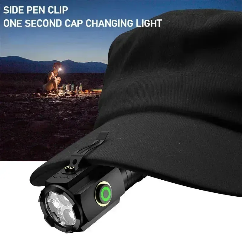 Powerful Mini LED Flashlight 2000 Lumens Rechargeable Waterproof Pocket Torch with Magnet for Hiking and Camping