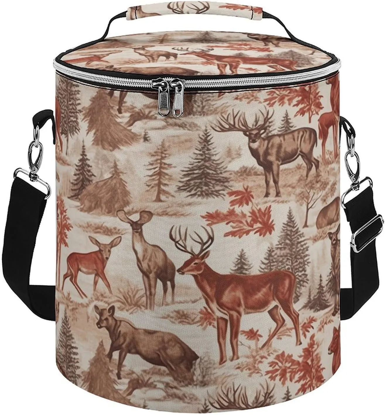 Premium Cooler Bag, Animal Wilderness Bear Deer Print Camping Cooler Bag Camping Gear Adjustable Shoulder Strap Cooler Camping Ice Chest, style