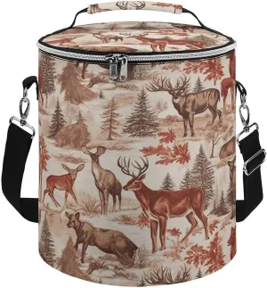 Premium Cooler Bag, Animal Wilderness Bear Deer Print Camping Cooler Bag Camping Gear Adjustable Shoulder Strap Cooler Camping Ice Chest, style