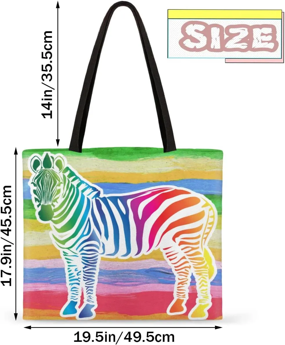Pretty White Cow Canvas Tote Bag for Women Men Stylish Tote Handbag Shoulder Bag Reusable Grocery Bag
