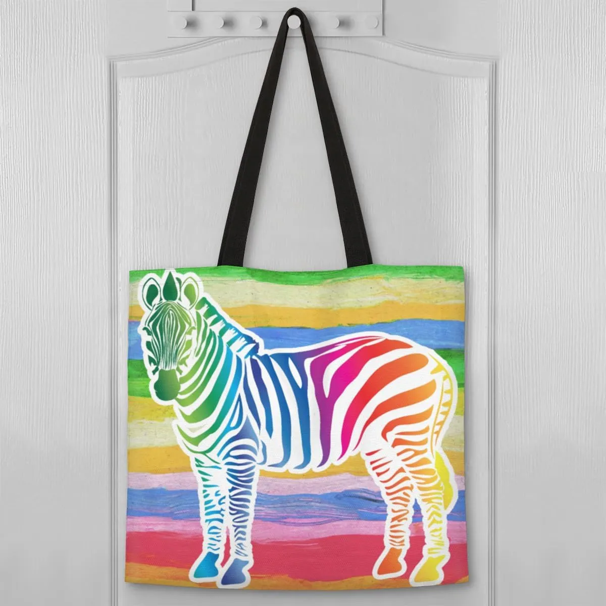 Pretty White Cow Canvas Tote Bag for Women Men Stylish Tote Handbag Shoulder Bag Reusable Grocery Bag