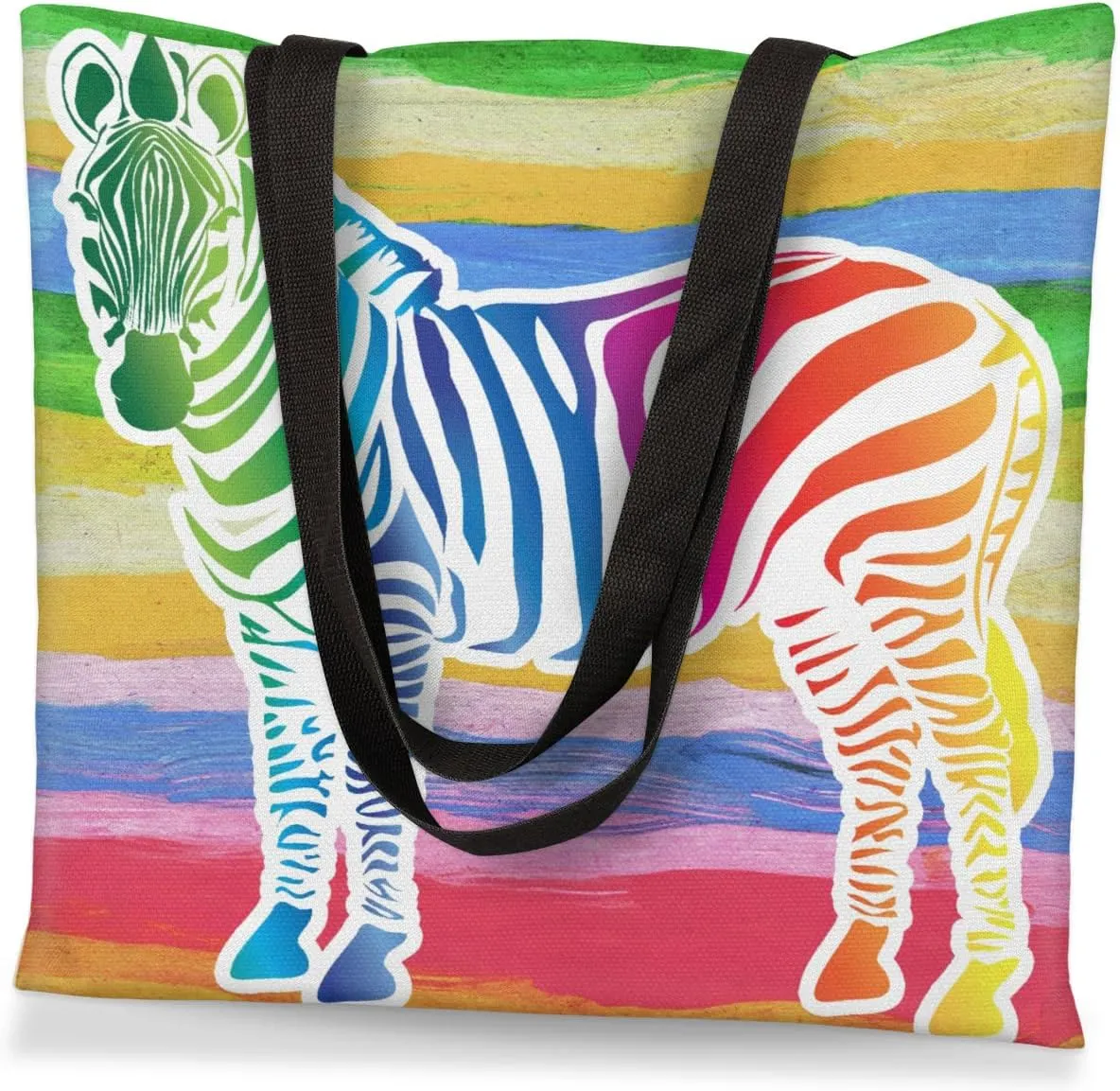 Pretty White Cow Canvas Tote Bag for Women Men Stylish Tote Handbag Shoulder Bag Reusable Grocery Bag