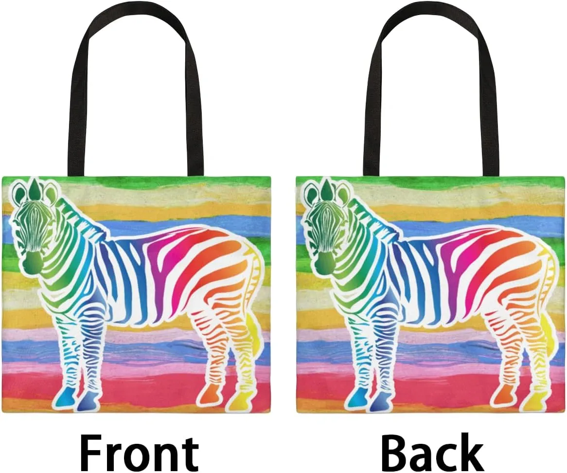 Pretty White Cow Canvas Tote Bag for Women Men Stylish Tote Handbag Shoulder Bag Reusable Grocery Bag