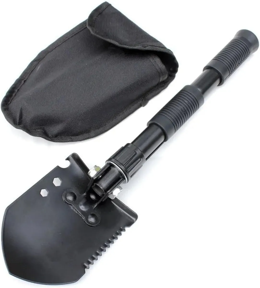 PRIVILIGE Multi-Purpose Survival Shovel, Folding Camping Entrenching Tool for Off Road, Digging, Hiking, Multifunctional Tool with Portable Case
