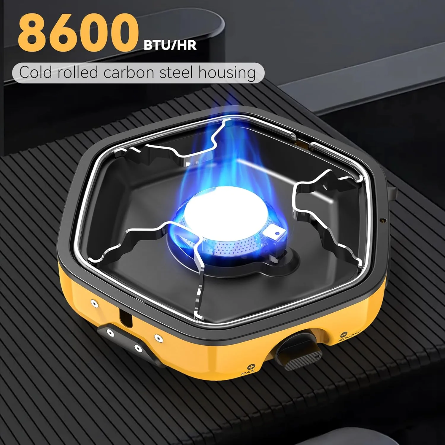 Propane Camping Stove with Carrying Bag,Portable Gas Stove with 8600 BTU Adjustable Burners for Camp Cooking,BBQ, Tailgating and Piezo Ignition