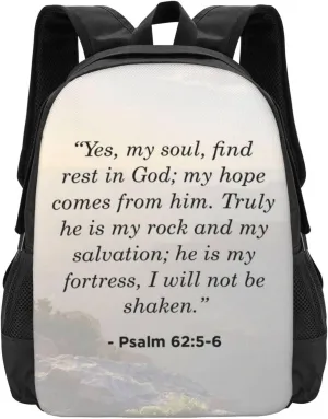 Psalm 62 5-6 Lightweight Packable Backpack Travel Casual Large Capacity Daypack Foldable Backpack For Men Women