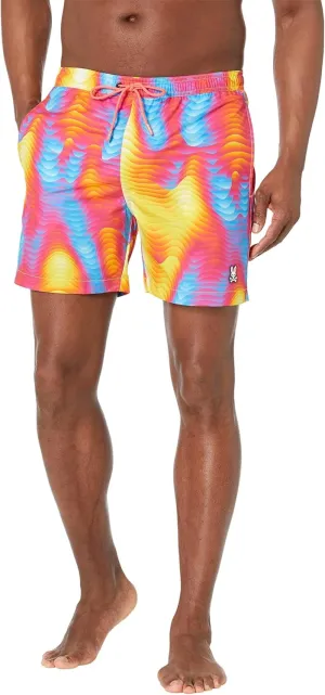 Psycho Bunny Montgomery All Over Print Swim Trunks Paradise Pink XL