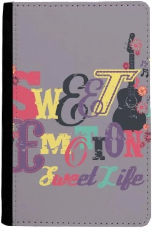Purple Sweat Music Pattern Illustrate Passport Holder Notecase Burse Wallet Cover Card Purse