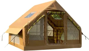 Pyramid Tent 3 Season Cotton Canvas Camping Tent for 3-4 Person Indian Tent - Teepee Pagoda Tent with Double Door for Family Camping