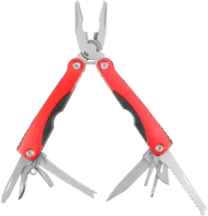 Qtqgoitem Stainless Steel Portable Multitool Folding Pliers Kit Red with Sheath (Model: 42b 19a 445 3fd 5ae)
