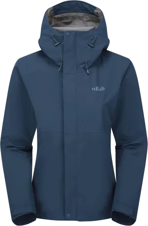 Rab Women's Downpour Jacket - Lightweight Waterproof Hooded Coat for Hiking & Trekking