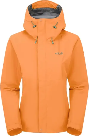 Rab Women's Downpour Jacket - Lightweight Waterproof Hooded Coat for Hiking & Trekking