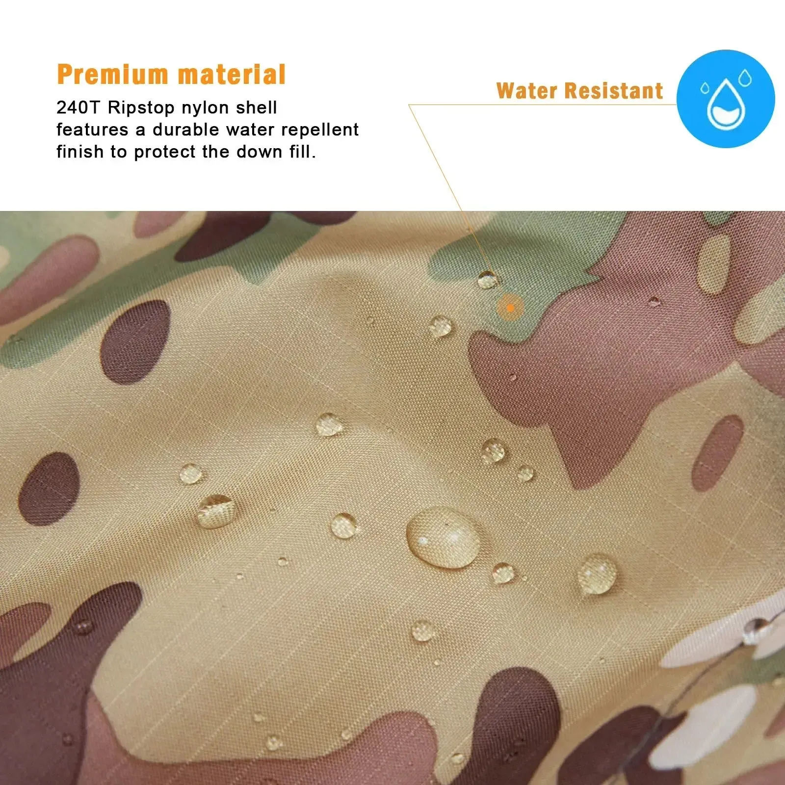 Ranger Down Mummy Sleeping Bag – Anti-Extreme Cold Portable Winter Sleeping Bag, Multicam Camouflage