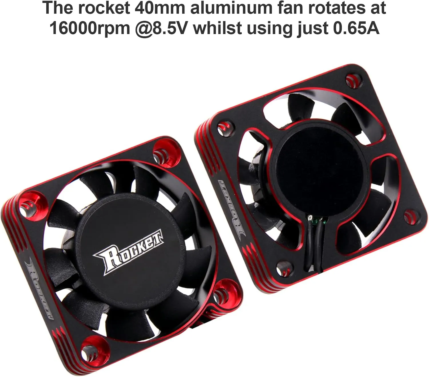 RC Motor Cooling Fan 40mm 16000RPM Fits 56mm 55mm 58mm Diameter Motor Heatsink RC Cooling Fans for 1/5 1/6 RC Truck Car (Red Black)