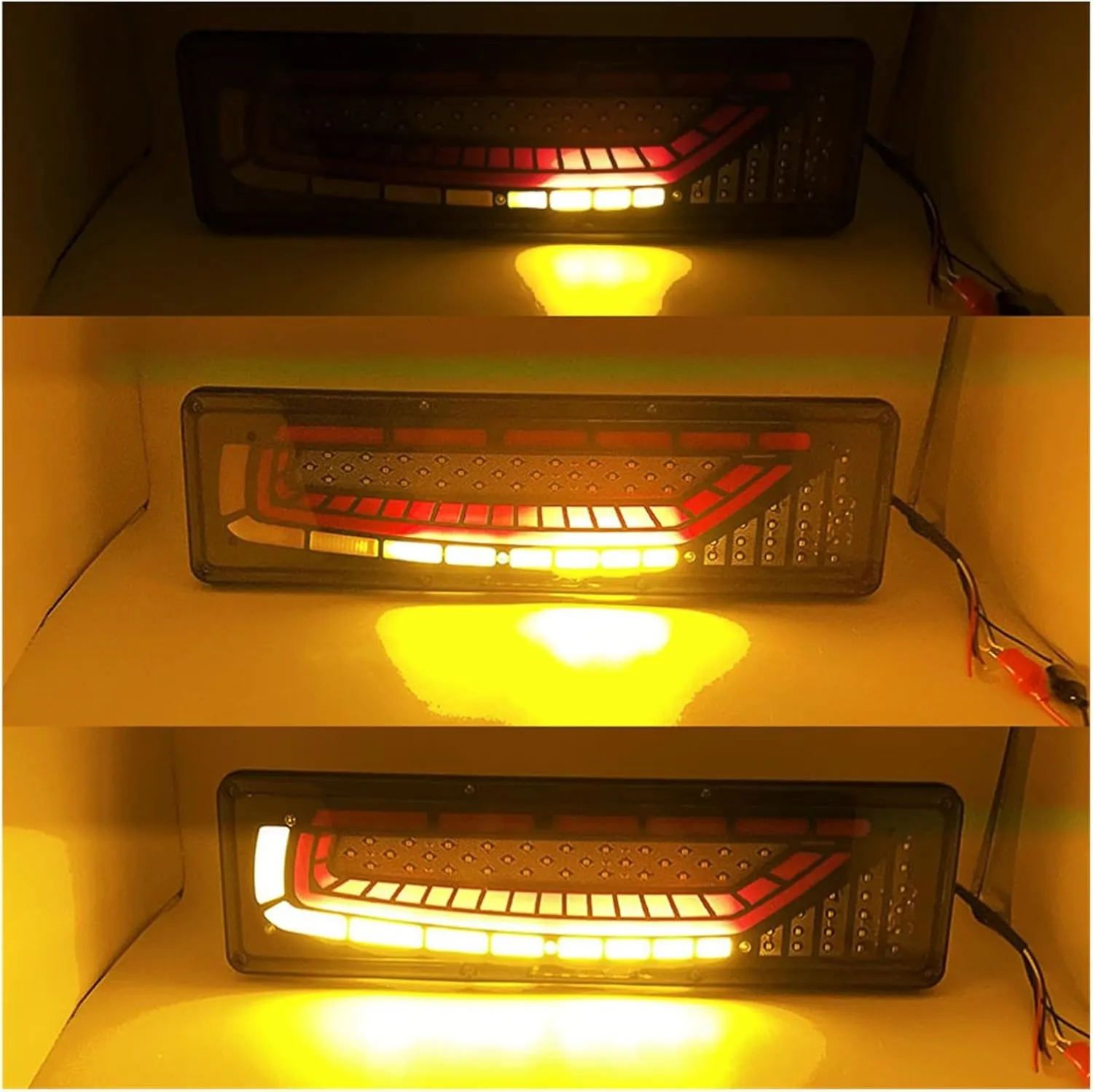 Rear Lights Trailer Truck Tail Light Sequential Flashlight Turn Signal Brake Reverse Lamp Tractor Taillight 46cm.(12)
