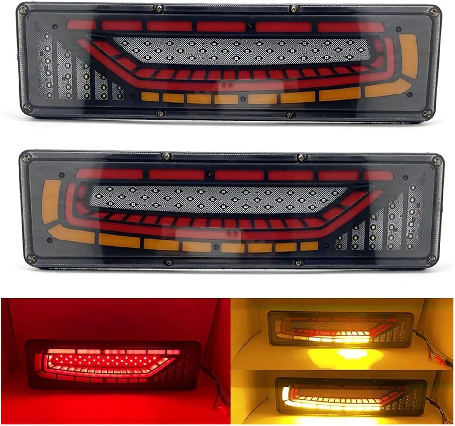 Rear Lights Trailer Truck Tail Light Sequential Flashlight Turn Signal Brake Reverse Lamp Tractor Taillight 46cm.(12)