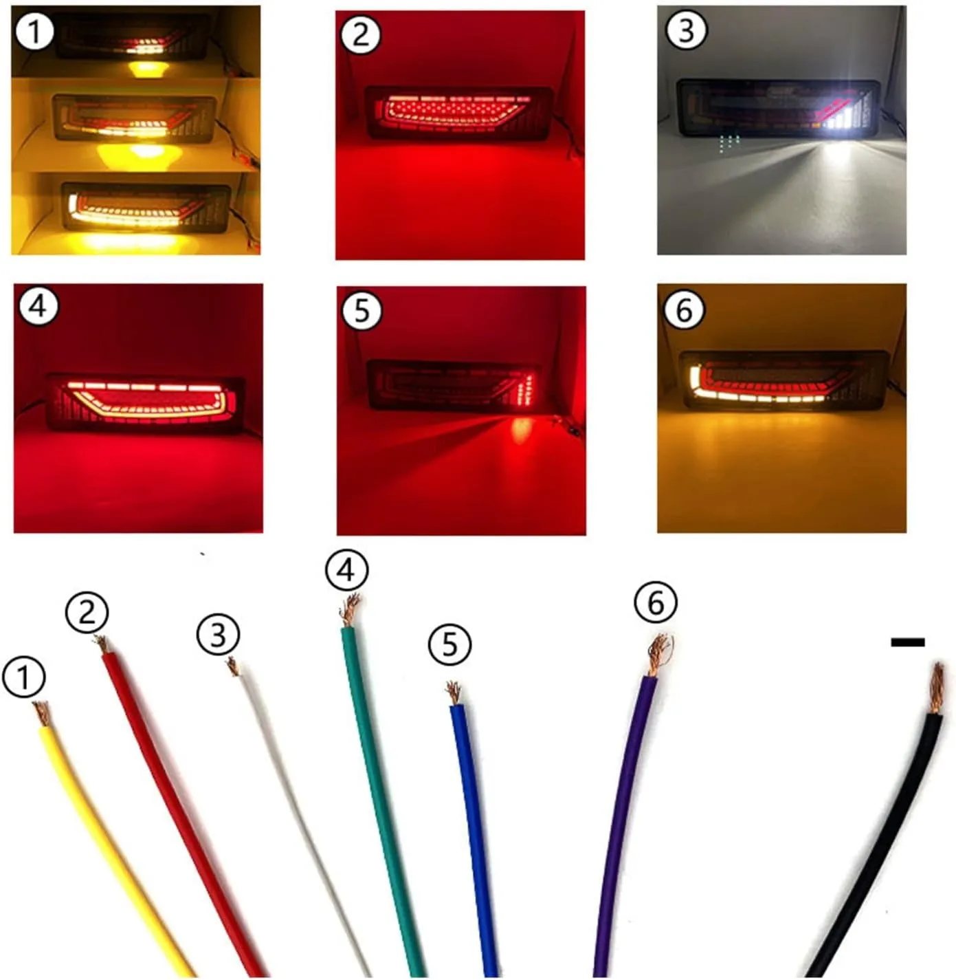 Rear Lights Trailer Truck Tail Light Sequential Flashlight Turn Signal Brake Reverse Lamp Tractor Taillight 46cm.(12)