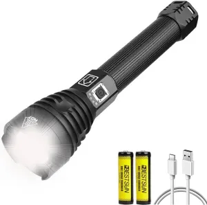 Rechargeable Flashlight High Lumens, Super Bright Handheld LED Flashlights, High Power USB C Flash Light, Zoomable 3 Modes Waterproof Powerful Versatile Tactical Flashlight for Camping, Hiking