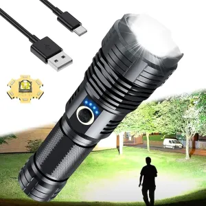 Rechargeable Flashlights 990000 High Lumens, Super Bright LED Flashlight Handheld, Powerful Tactical Flashlights Waterproof W/5 Lighting Modes, 20H Runtime for Emergency & Camp
