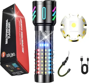 Rechargeable Flashlights High Lumens, 2,000,000 Lumens Handheld LED Flashlight 5 Modes, Zoomable, IPX6 Waterproof Powerful Tactical Flashlight for Emergencies, Camping, Hiking