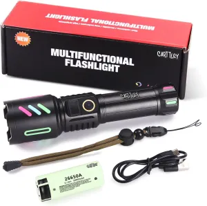 Rechargeable Flashlights High Lumens, 2,000,000 Lumens Handheld LED Flashlight 5 Modes, Zoomable, IPX6 Waterproof Powerful Tactical Flashlight for Emergencies, Camping, Hiking