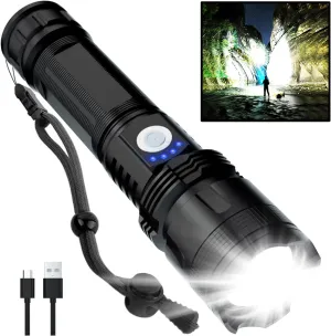 Rechargeable Flashlights High Lumens, 990,000 Lumens Super Bright LED Flash Light, 5 Modes, IPX6 Waterproof Handheld Flash Light for Home, Emergencies, Camping