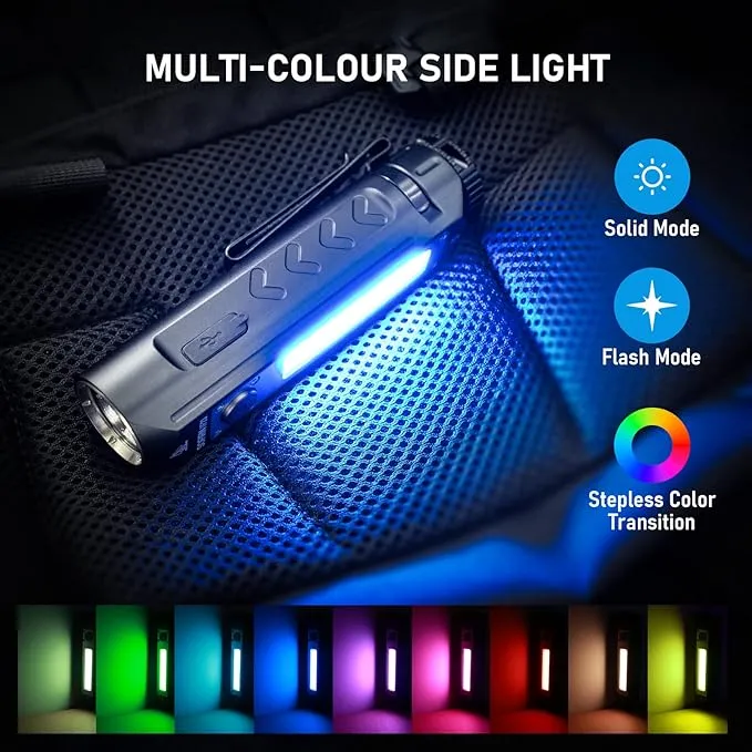 Rechargeable Flashlights High Lumens, Sofirn IF23 4000lm Super Bright Flashlight, EDC Flashlight, Led Flashlight, Emergency Flashlights for Home, RGB Magnetic Flashlight