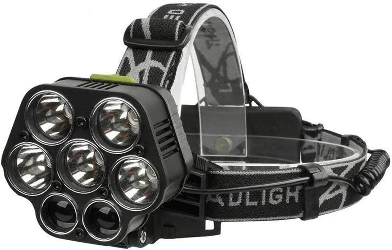 Rechargeable Headlamp, Head Torch with Red/Blue Light/Waterproof Headlamp with USB Cable for Camping Fishing,Car Repair,Outdoor