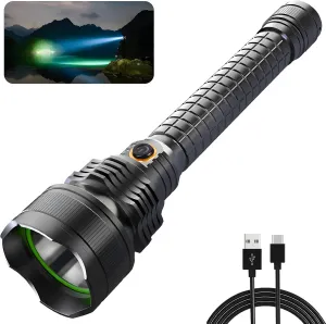 Rechargeable LED Flashlights,High Power 200000 Lumen Brightest Flashlight with 5 Modes and Waterproof, Powerful Handheld Super Bright Flashlight for Emergencies Camping Patrol