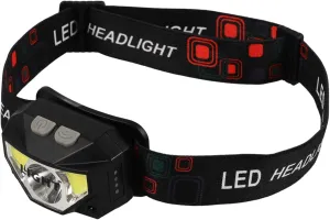 Rechargeable LED Headlamp for Camping Hiking Night Fishing Headband Light Compact Portable for Outdoor Activities Motion Sensor Floodlight Function