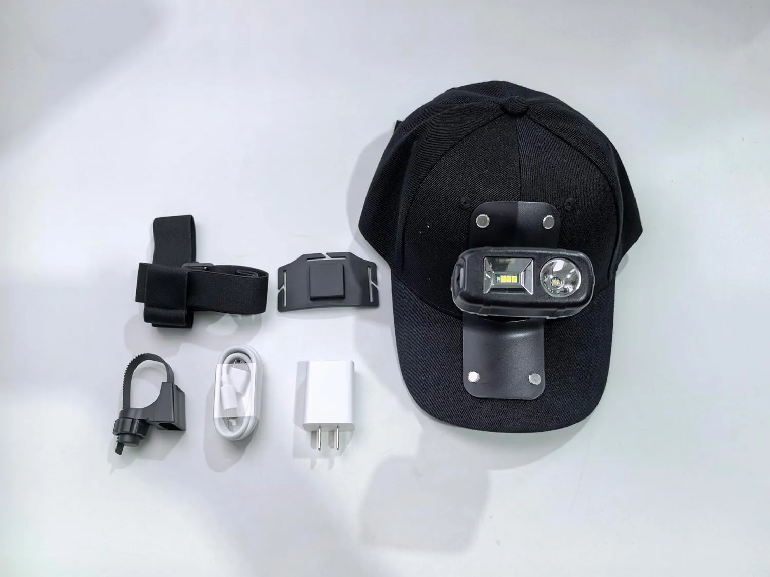 Rechargeable LED Headlamp with Spotlight and Floodlight – High Lumen Mining Headlamp Waterproof Hard Hat Light for Hunting, Camping, Night Work, Caving (M60 Miner Lamp Kit Black hat)