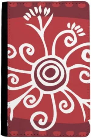 Red Flowers Mexico Totems Ancient Civilization Passport Holder Notecase Burse Wallet Cover Card Purse