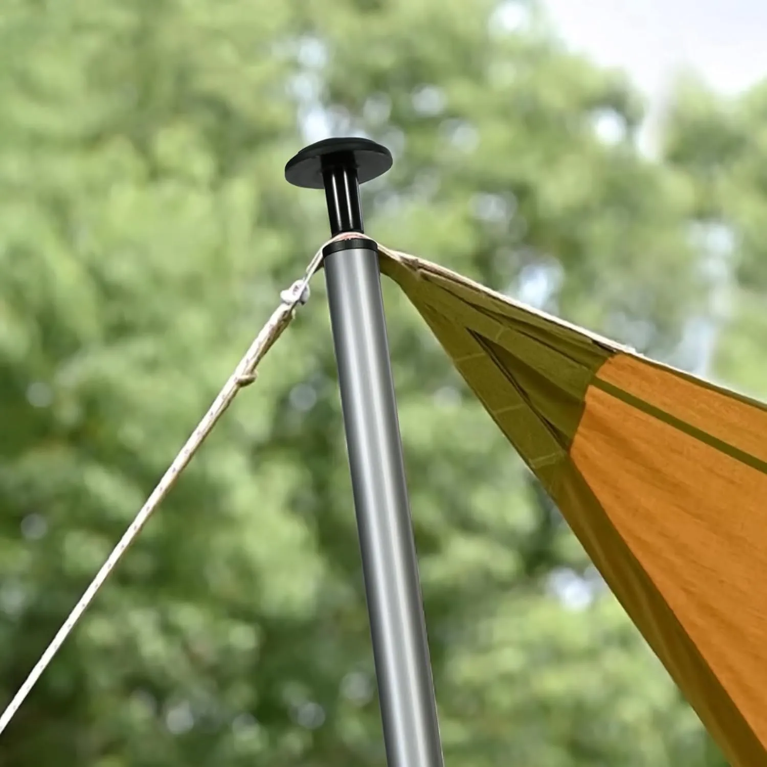 REDCAMP 55"x87" Ultralight Waterproof Camping Tarp with 2 Adjustable Collapsible Poles, Multifunctional Tent Footprint for 2 Person Tent for Camping, Hiking, Beach, Lightweight 2 Poles