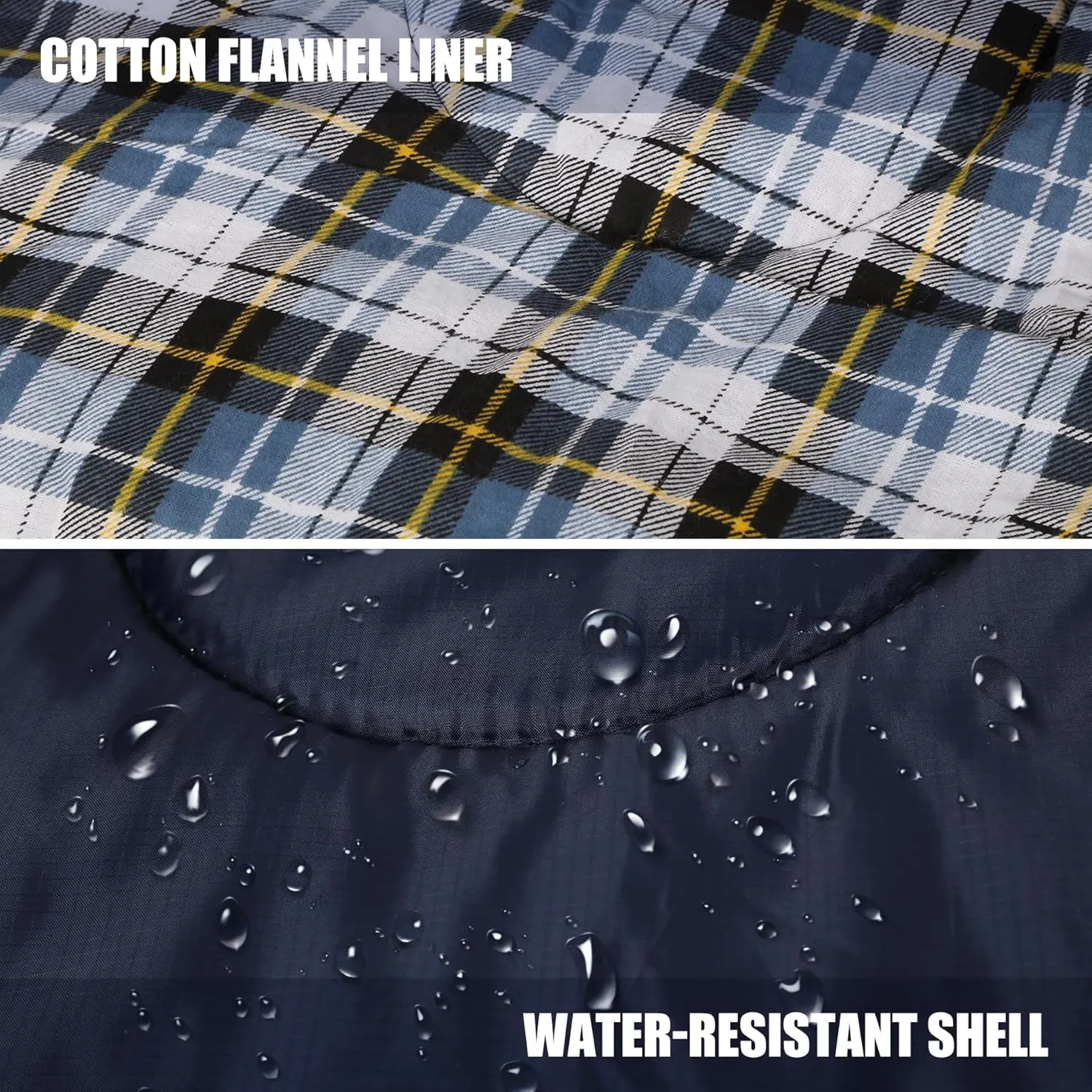 REDCAMP Cotton Flannel Sleeping Bag for Camping Backpacking, Adults Cold Weather Envelope Sleeping Bags with 2/3/4lbs Filling