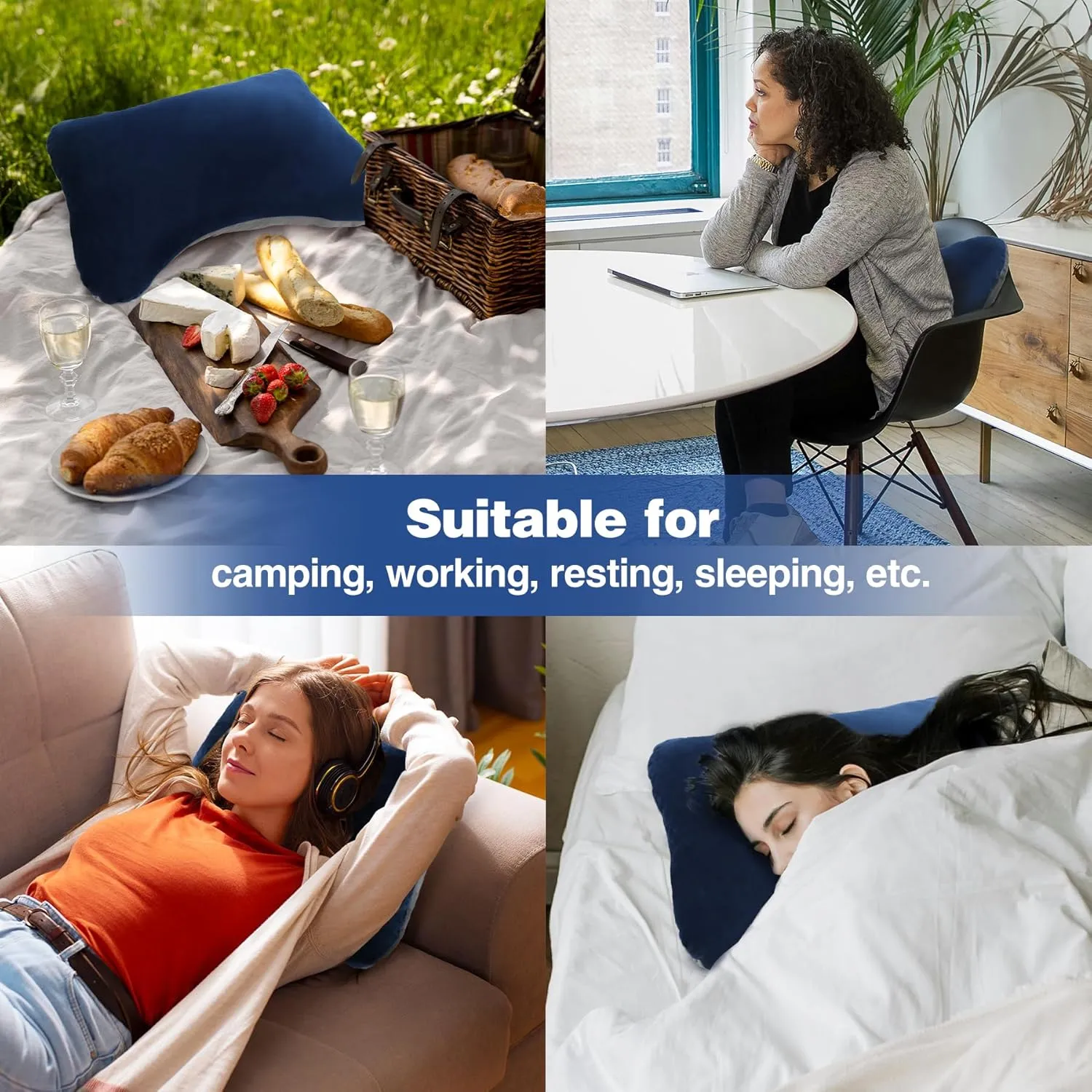 REDCAMP Memory Foam Camping Pillow for Sleeping Lightweight and Compressible, Travel Pillow for Camping, Hiking, Backpacking