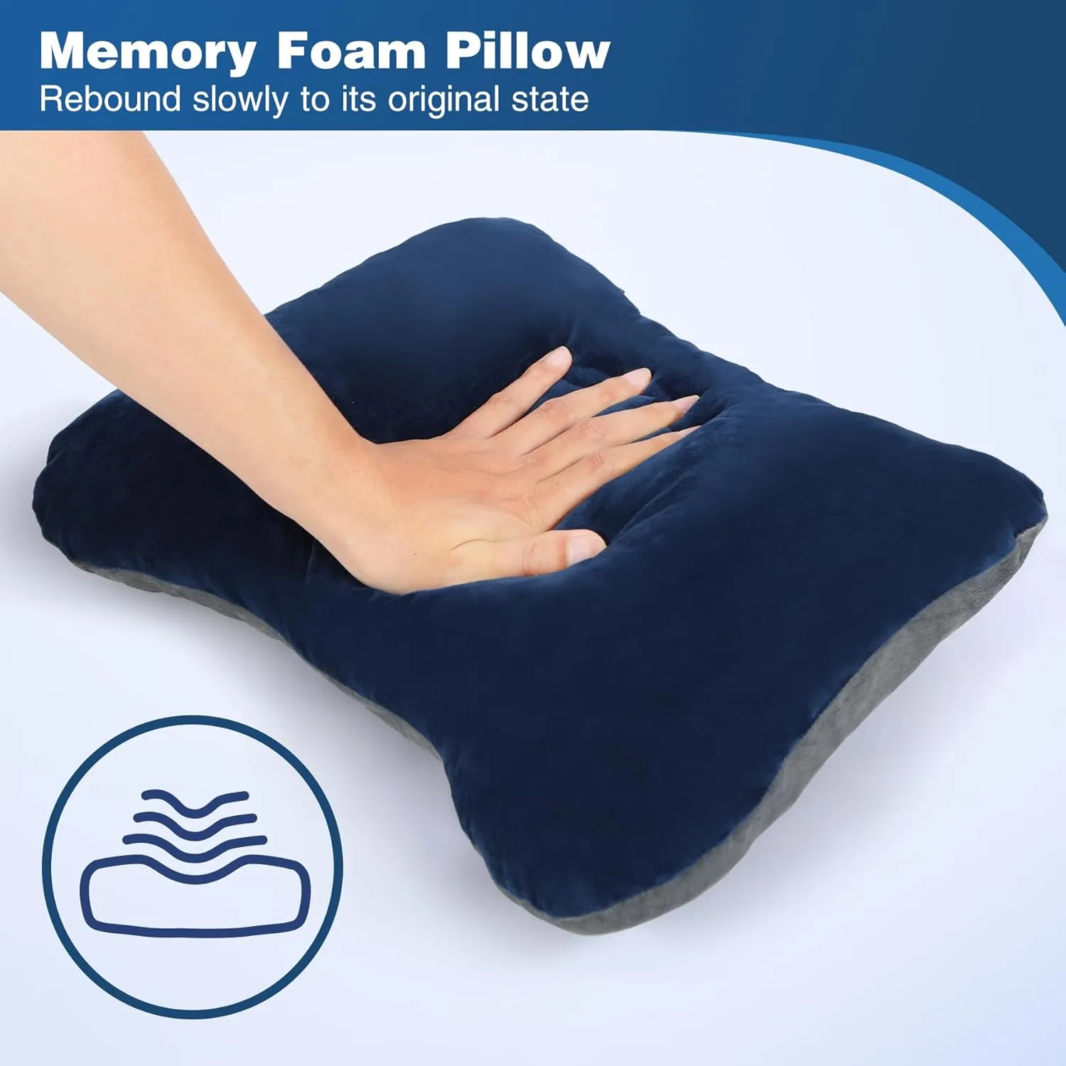 REDCAMP Memory Foam Camping Pillow for Sleeping Lightweight and Compressible, Travel Pillow for Camping, Hiking, Backpacking
