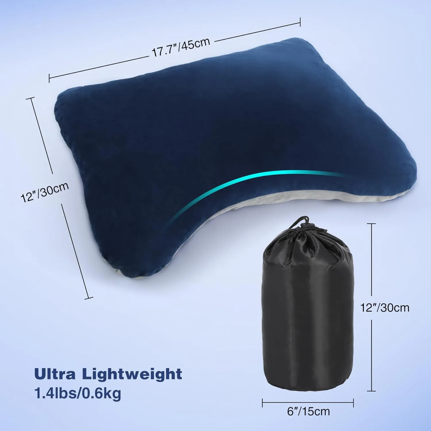REDCAMP Memory Foam Camping Pillow for Sleeping Lightweight and Compressible, Travel Pillow for Camping, Hiking, Backpacking