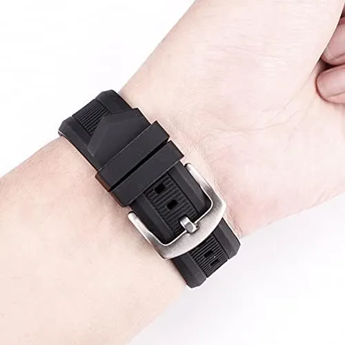 Replacement Watch Straps 22mm Watchbands Women Men Silicon Rubber Watch Band Strap Sport Diving Bracelet Watch Accessories Pin Buckle (Band Color : C1, Band Width : 22mm)