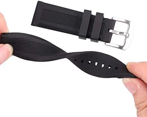Replacement Watch Straps 22mm Watchbands Women Men Silicon Rubber Watch Band Strap Sport Diving Bracelet Watch Accessories Pin Buckle (Band Color : C1, Band Width : 22mm)