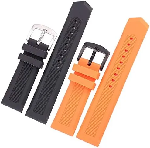 Replacement Watch Straps 22mm Watchbands Women Men Silicon Rubber Watch Band Strap Sport Diving Bracelet Watch Accessories Pin Buckle (Band Color : C1, Band Width : 22mm)