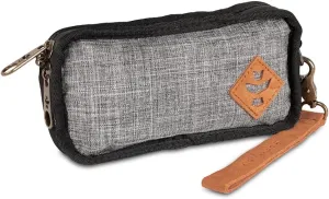Revelry Gordito Small Padded Pouch| Multipurpose Lockable Travel Bag with Activated Charcol Lining| Waterproof & Lockable Bag| 6.5" x 4" x 2" (Crosshatch Grey)