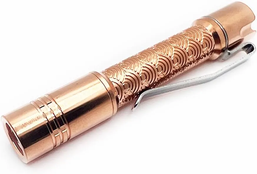 ReyLight Pineapple Mini Flashlight Nichia 219B Sw45k 10440/AAA Small LED Flashlight for Outdoor, Power Outage Lighting, Emergency Lighting, Without Batteries
