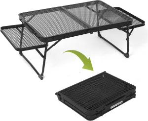 ROCK CLOUD Portable Camping Table with 2 Wing Panels Ultralight Metal Folding Table Small Camp Tables for Grill Beach Hiking Garden Outdoor Picnic RV BBQ